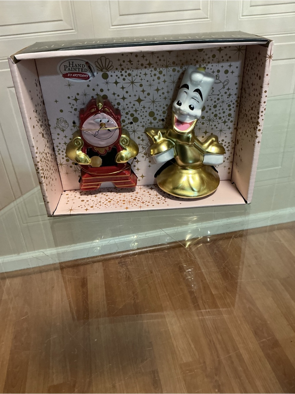 Disney Princess Beauty & The Beast Cogsworth & Lumiere Salt & Pepper Shakers